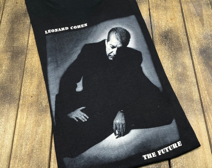 M * vintage Leonard Cohen The Future 1992 t shirt * concert tour NBK movie soundtrack