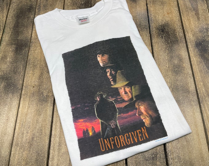 L * vintage 1992 Unforgiven clint eastwood movie t shirt * promo 90s western the * 10.194