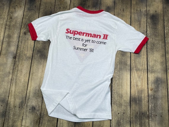 S * vintage 80s 1981 Superman II promo movie t sh… - image 2