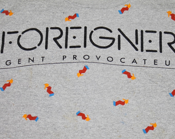 S/M * vtg 80s 1985 FOREIGNER agent provocateur tour t shirt * small medium * 58.159