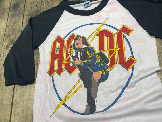 S vintage early 80s AC/DC raglan t shirt tour 15.196 - Etsy 日本