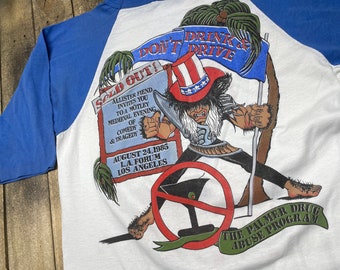 S vintage 1985 Motley Crue don't drink and drive Community Service Los Angeles t shirt * tour theatre of pain
