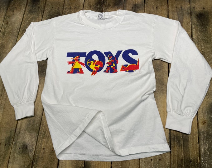 M * vintage 1992 Robin Williams Toys movie promo t shirt * 90s long sleeve * 55.172