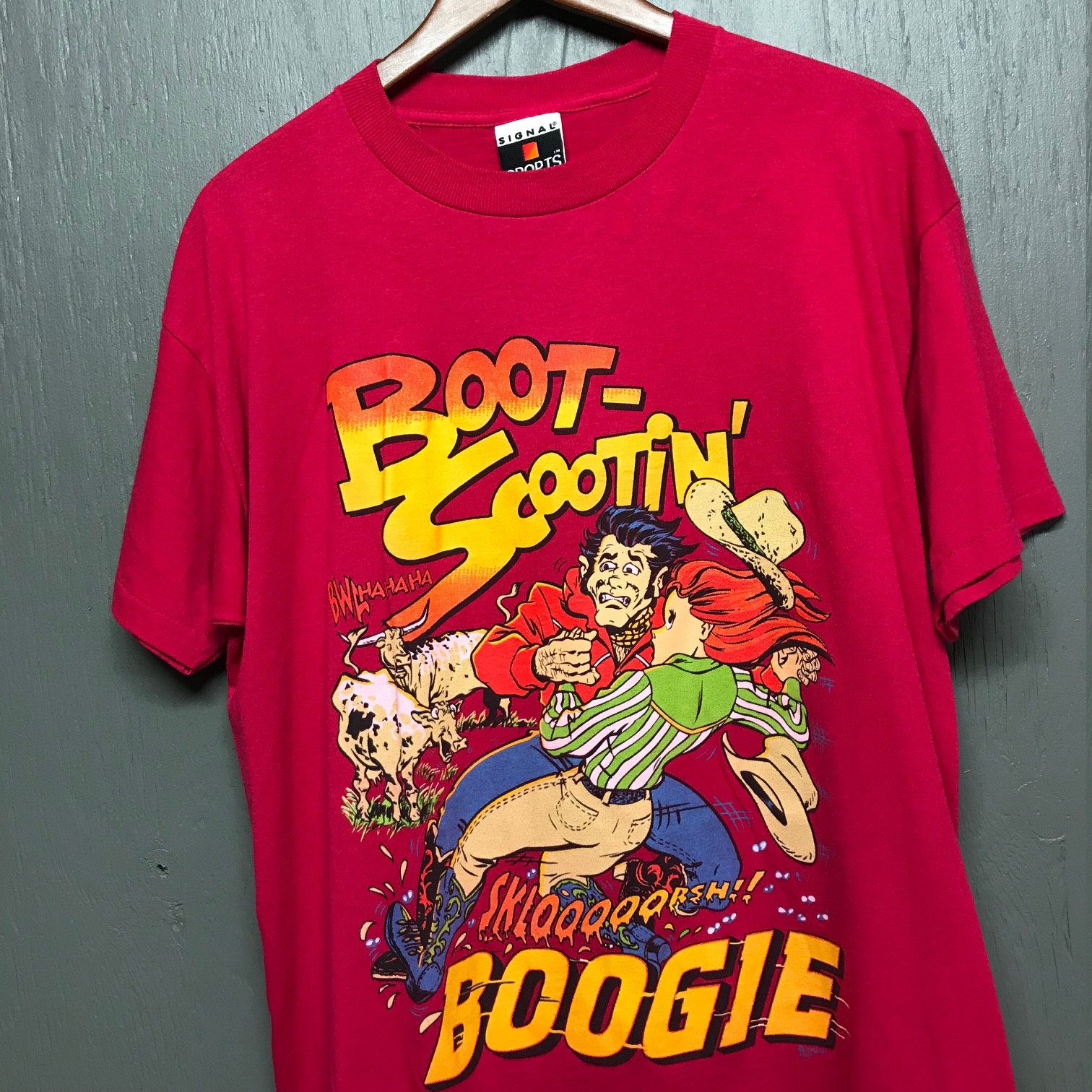 L vintage 90s 1992 Boot Scootin Boogie t shirt * country music rockabilly
