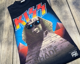 S/M * vintage 1990 KISS t shirt * hot in the shade band concert tour small medium * 33.172