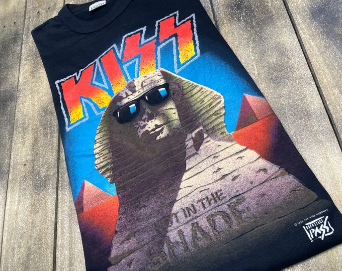 S/M * vintage 1990 KISS t shirt * hot in the shade band concert tour small medium * 33.172