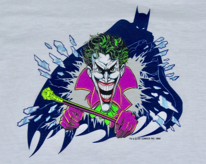 2XS * NOS vtg 80s 1989 the Joker / Batman dc comics t shirt * 41.211