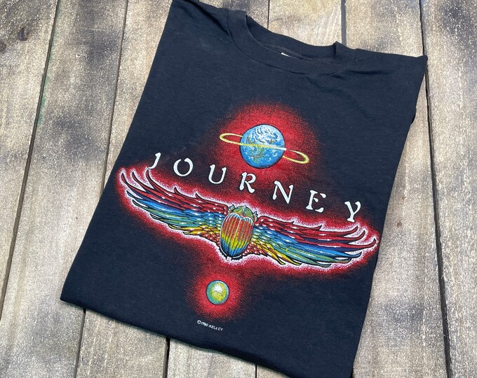 S * vintage 80s 1980 Journey iowa jam t shirt * alton kelley art * 74.120 Iowa Jam concert tour