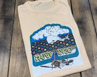 XS vintage 70s Moby Disc Records Van Nuys California t shirt * store vinyl  los angeles