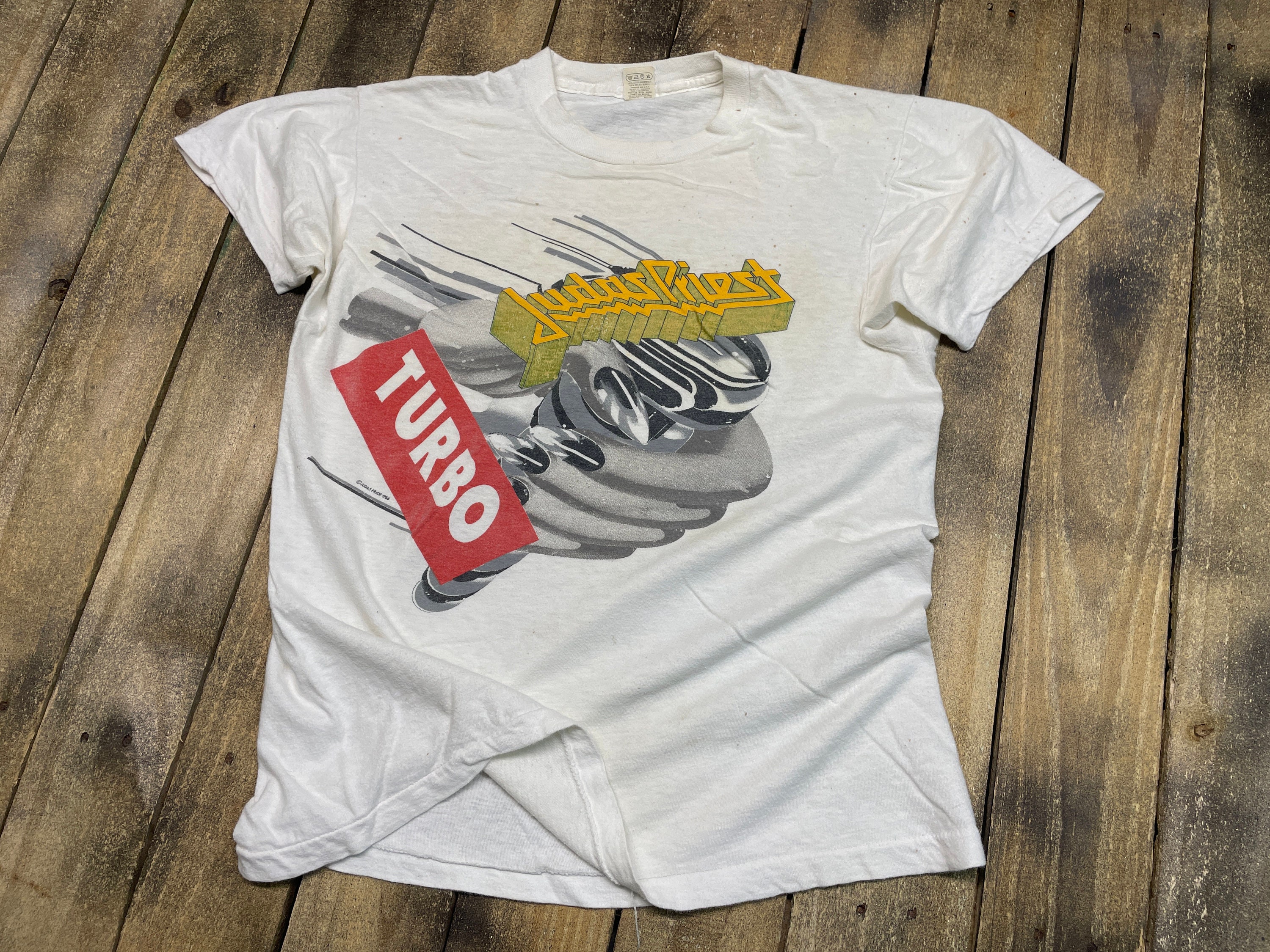 S Judas Priest 1986 vintage tour t shirt * turbo fuel for life