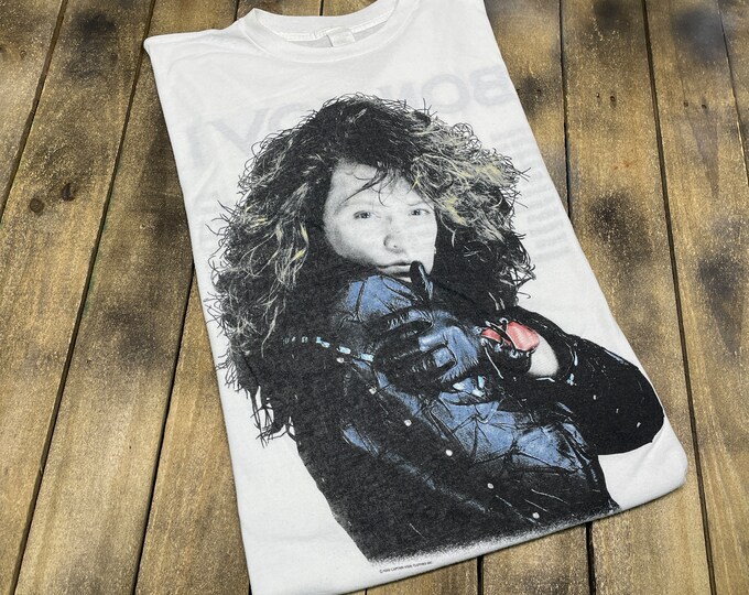 XL * vintage 80s 1988 Bon Jovi tour t shirt * new jersey glam metal jon * 61.152