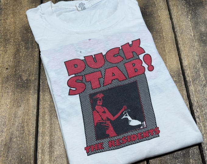 S/M * vintage 1978 The Residents Duck Stab t shirt * tour avant garde art band tee