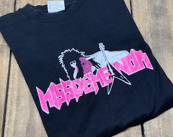 L vintage 80s MISSDEMEANOR rare glam metal band t shirt * hair heavy tour