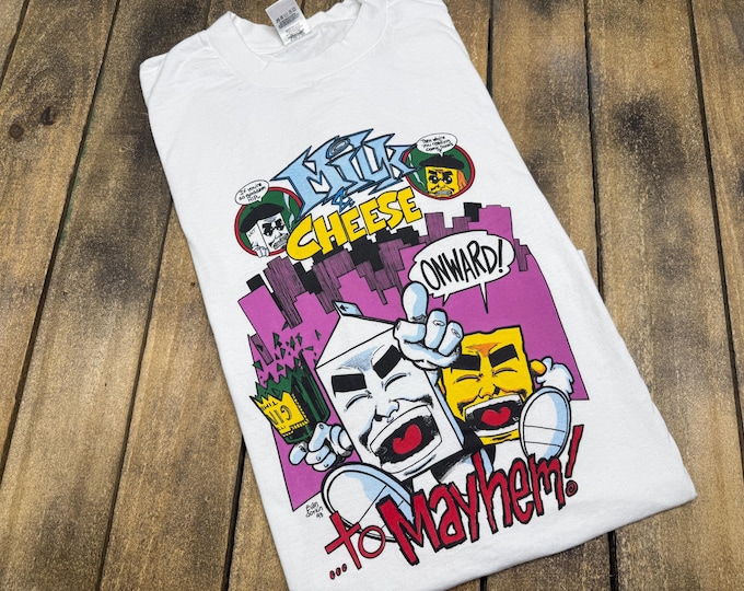 XL vintage 1993 Milk & Cheese comics t shirt * and comic book 90s Evan Dorkin