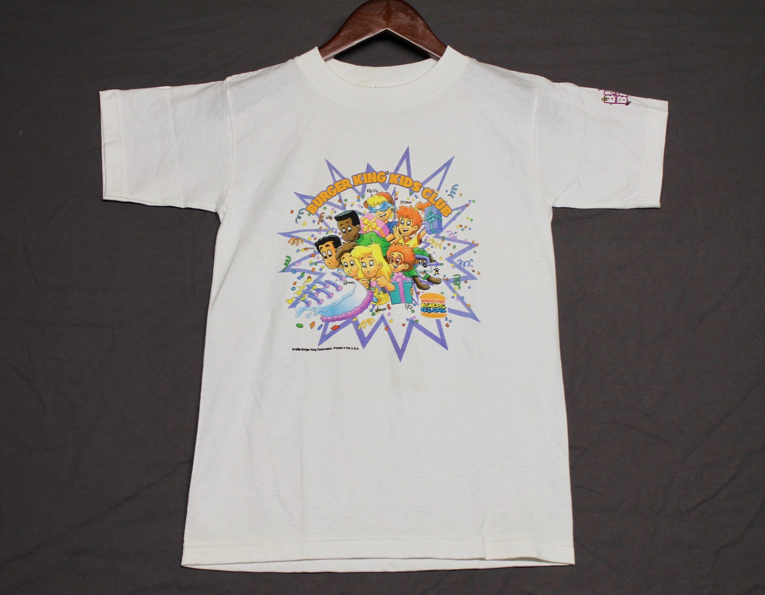 XS * NOS vtg 90s 1998 Burger King Kid's Club birthday t ...