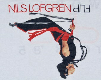 L * vintage 80s 1985 Nils Lofgren flip tour t shirt * bruce springsteen crazy horse * 12.199