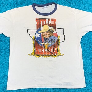 XL Thin Vtg 80s Willie Nelson Ringer Tour T Shirt 73.152 - Etsy