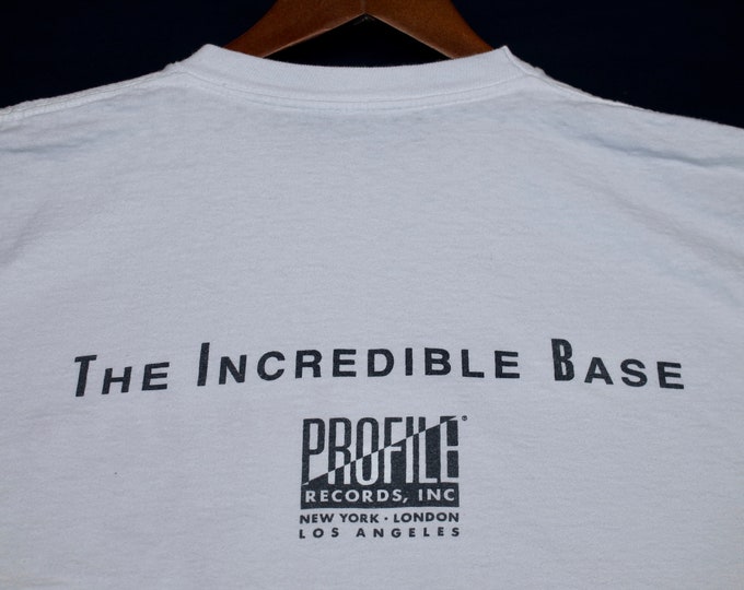 L * vtg 80s 1989 the incredible Rob Base rap t shirt * profile records * 8.126
