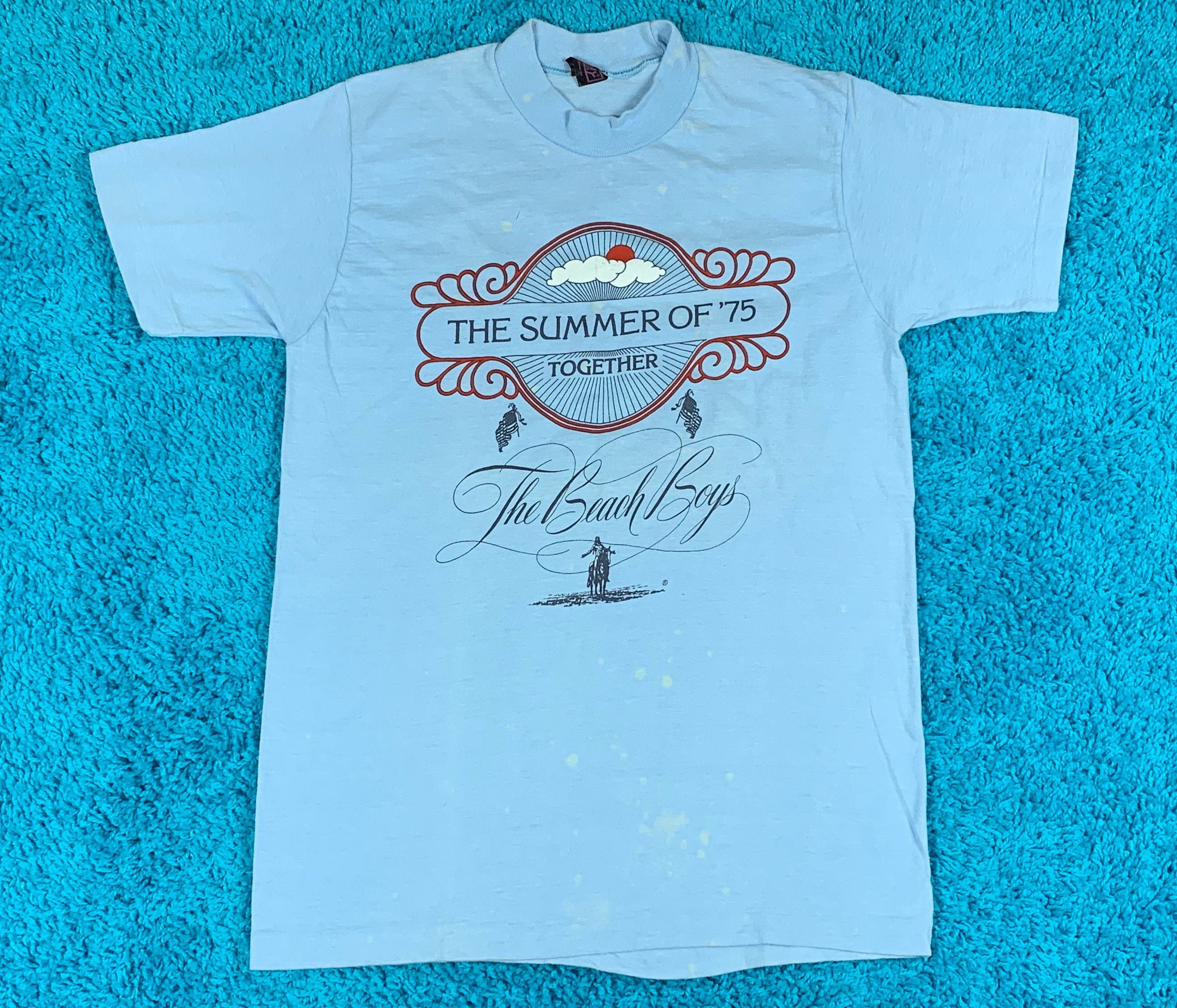 M * vtg 70s 1975 The Beach Boys / Chicago summer tour t shirt * 8.136