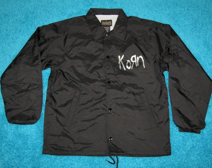 M * vintage 90s KORN issues windbreaker coaches jacket * shirt tour concert