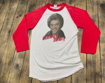 XS * vintage 70s / 80s Conway Twitty raglan t shirt * classic country music tour band tee * 10.201