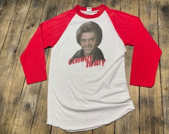XS * vintage 70s / 80s Conway Twitty raglan t shirt * classic country music tour band tee * 10.201