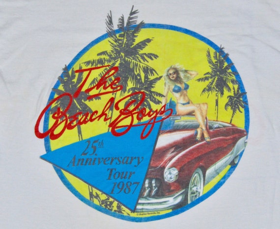 M * vtg 80s 1987 The Beach Boys concert tour t shi