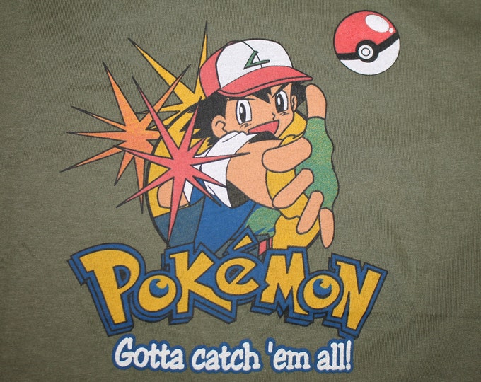 S * NOS vtg 90s Pokemon gotta catch em all t shirt * 39.177