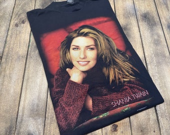 L * vintage 1998 Shania Twain t shirt * concert tour country music 15.212