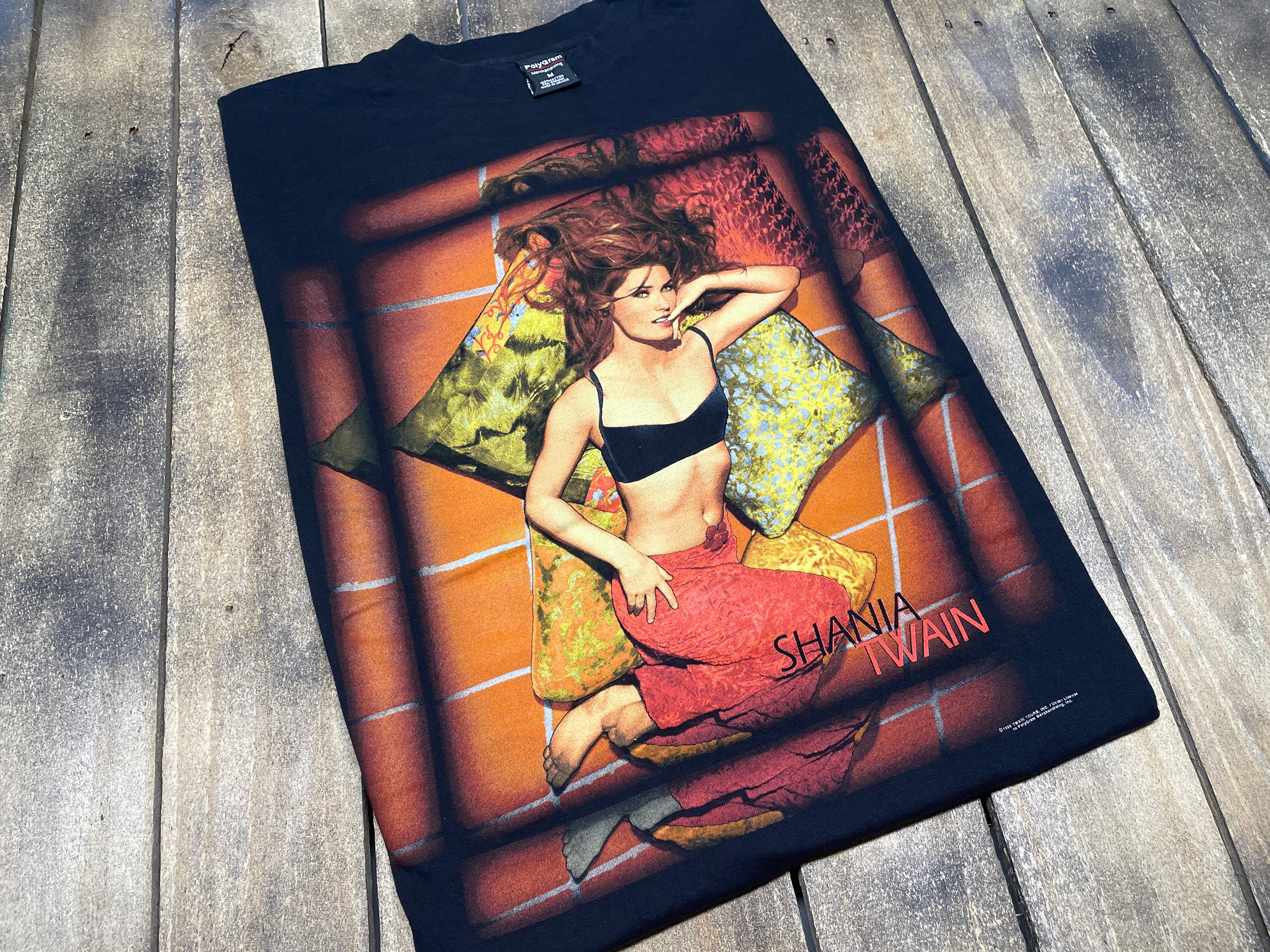 M * vintage 1998 Shania Twain come on over tour t shirt * 90s 