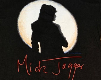 M * nos vtg 80s 1988 Mick Jagger australia tour t shirt * concert rolling stones