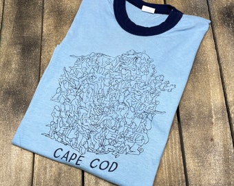 M * vtg 70s / early 80s ORGY Cape Cod t shirt * sex swinger poly lifestyle * 19.196