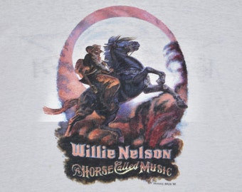 M * thin vtg Willie Nelson horse called music tour ringer t shirt * classic country  * 44.198