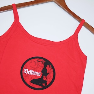 womens M * vintage 90s/Y2K Deftones spaghetti strap camisole shirt * tank top tour