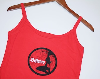 womens M * vintage 90s/Y2K Deftones spaghetti strap camisole shirt * tank top tour