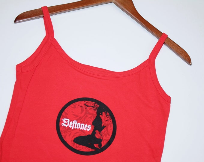 womens M * vintage 90s/Y2K Deftones spaghetti strap camisole shirt * tank top tour