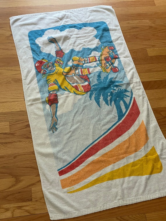 vintage 70s / 80s Skateboard beach towel * wall h… - image 2