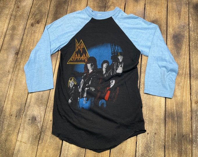 XS/XXS * vintage 1980 Def Leppard on through the night raglan t shirt * tour 70.164