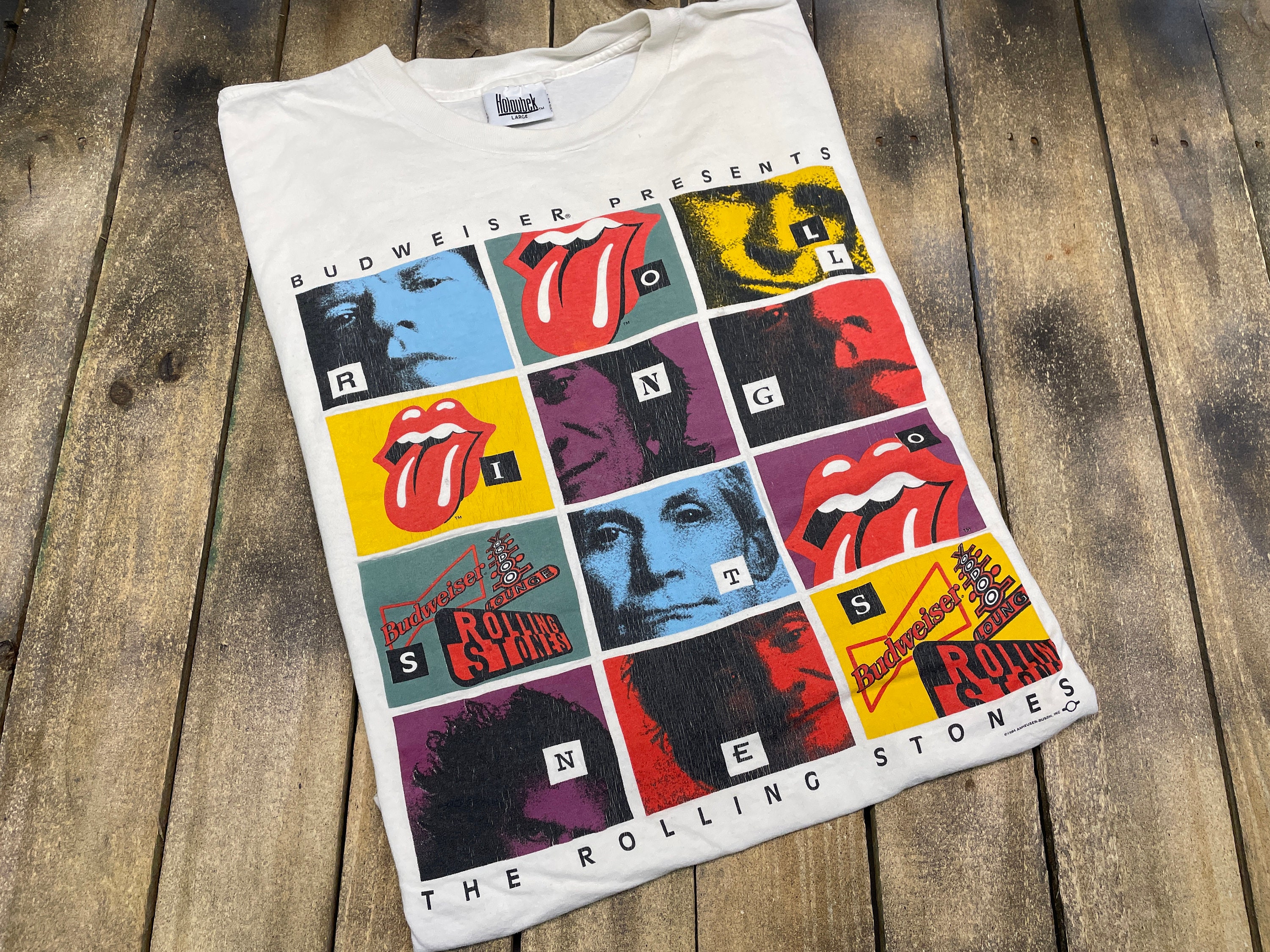 L * vintage 90s 1994 The Rolling Stones voodoo lounge tour t shirt