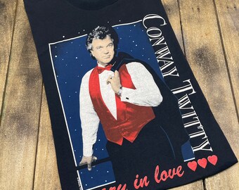 L / XL * vintage 1990 Conway Twitty t shirt * classic country * 39.197