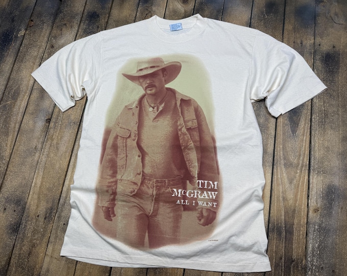 L * vintage 1995 Tim McGraw t shirt * concert tour country music All I Want 10.223