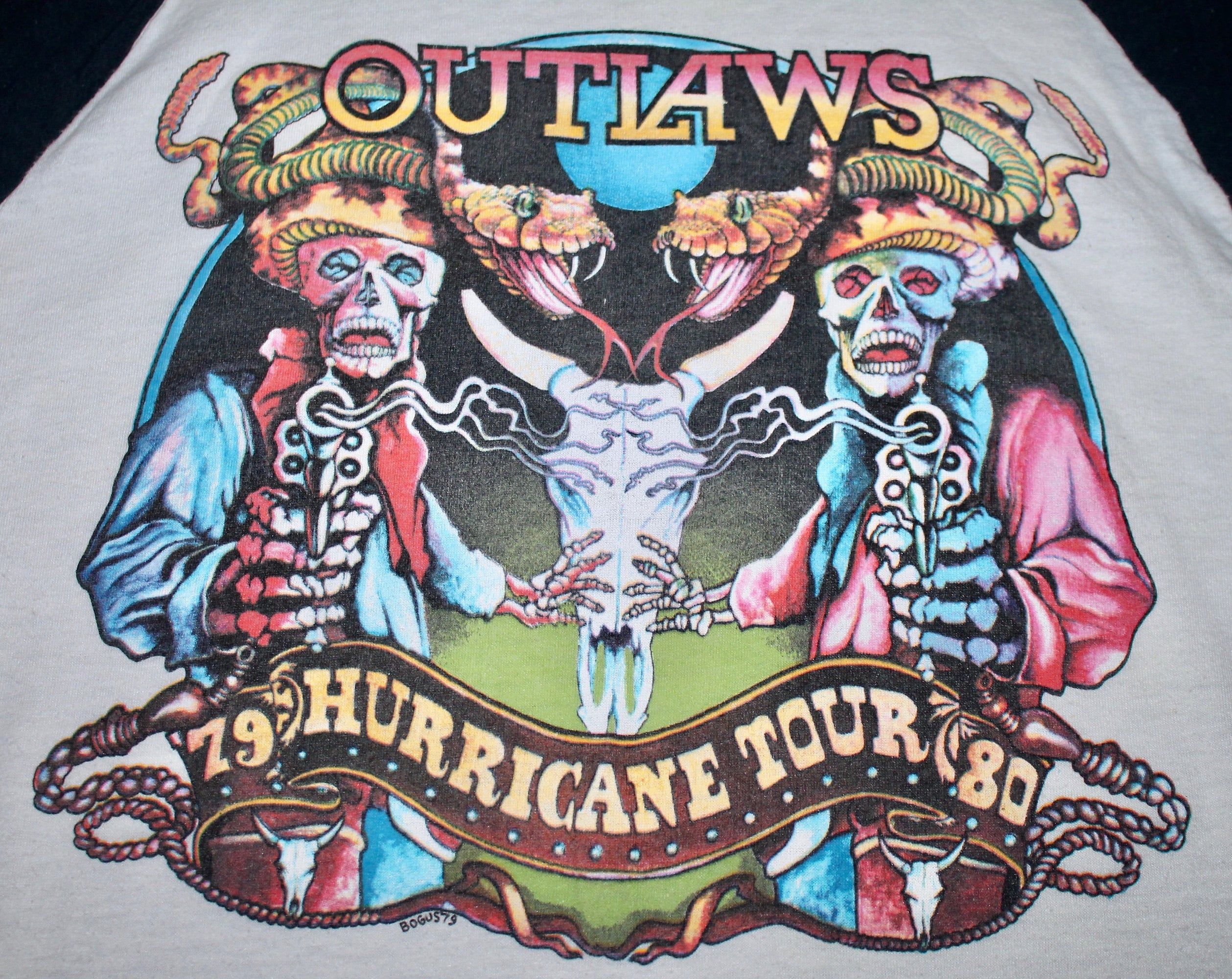 S * vtg 70s 1979 1980 The Outlaws concert tour raglan t shirt * 100.25