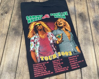 M * vintage David Lee Roth x Sammy Hagar tour rap tee t shirt * van halen lot 11.178