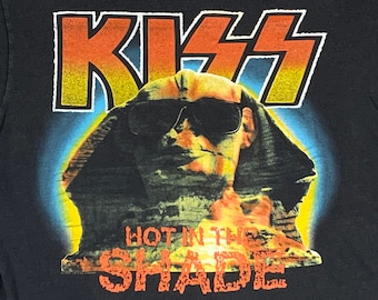 L/XL * vtg 1990 KISS hot in the shade t shirt * tour * large xl * 9.155