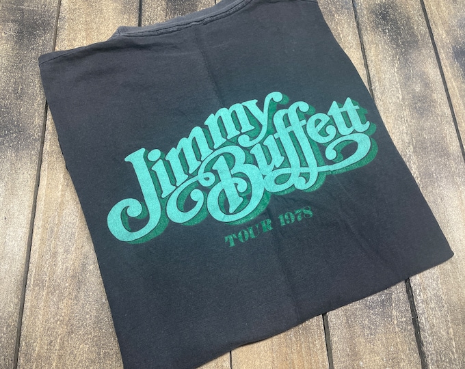 M * vintage 1978 Jimmy Buffett lighting crew tour t shirt * 70s you had to be there