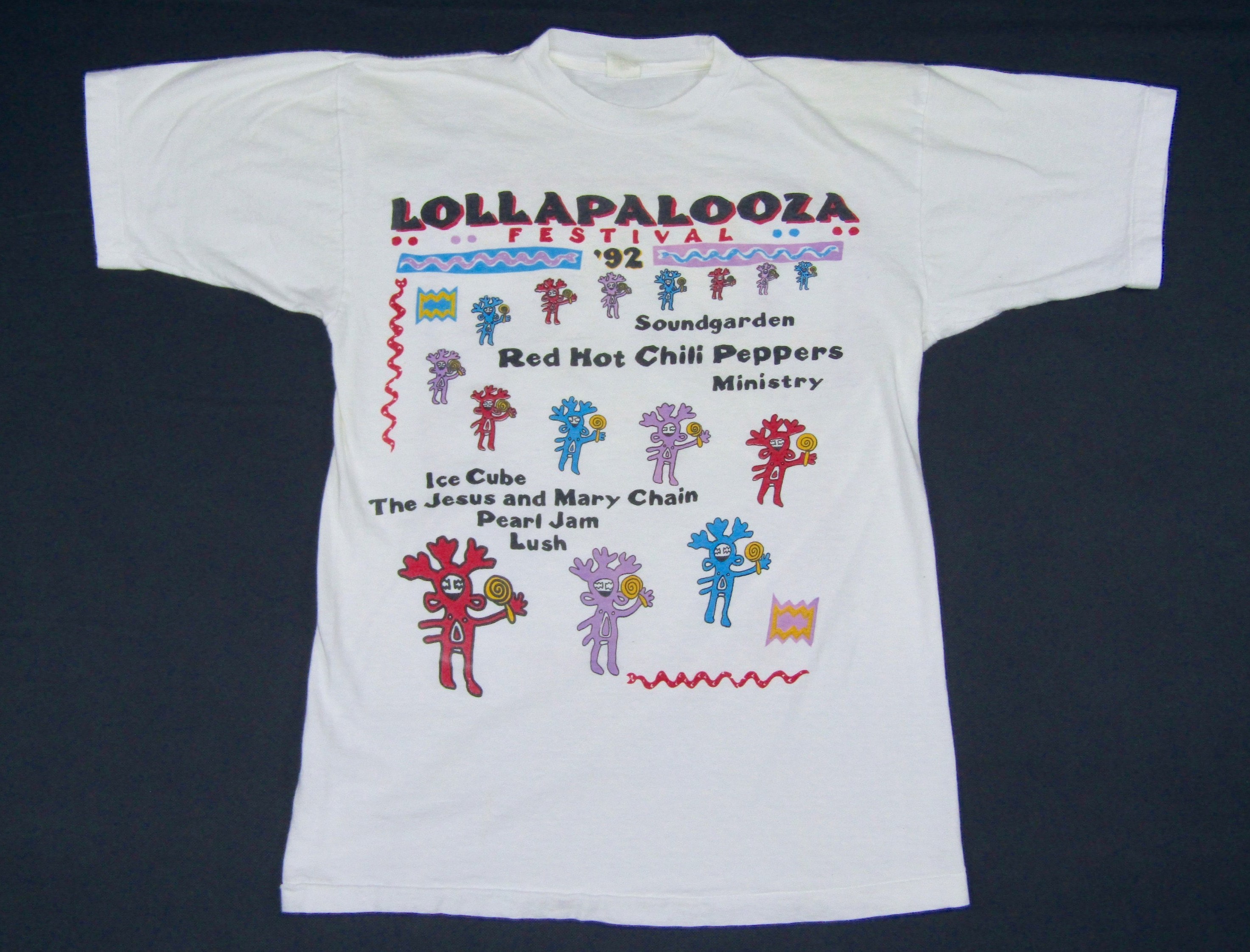 LOLLAPALOOZA 92TシャツRed hot chili peppers Lollapalooza'92 vintage concert T shirt Pearl Jam , Red Hot