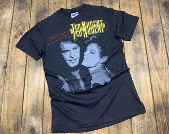 XS vintage 1986 1987 Ted Nugent little miss dangerass tour t shirt * 80s
