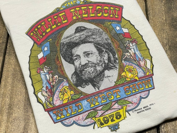 M * vintage 1978 Willie Nelson wild west show t s… - image 3