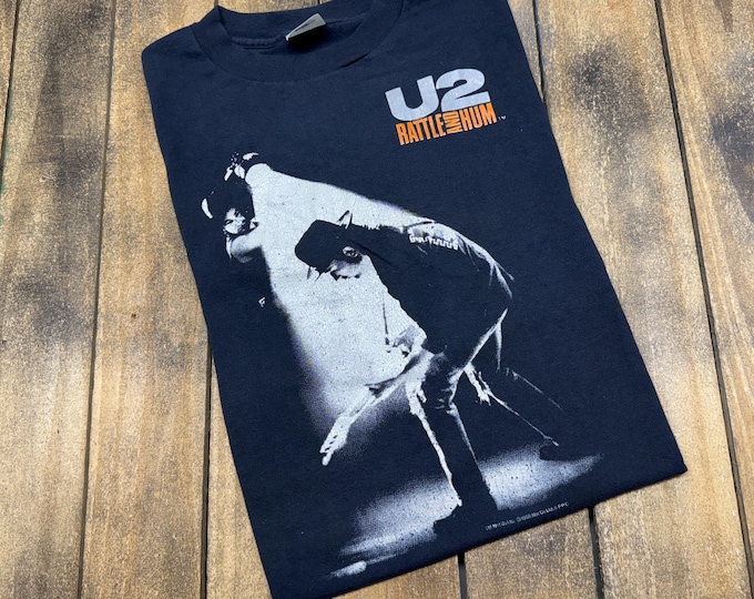 M vintage 1988 U2 rattle and hum t shirt * movie tour concert band tee 80s