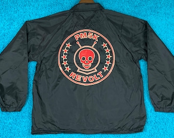 L * nos vtg Powerman 5000 windbreaker coaches jacket * shirt tour concert nu metal